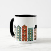 モダンクリスマス・タウン・ホリデイ マグカップ (正面左)