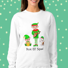 モダンクリスマス ベストエルフ軍団Tシャツ スウェットシャツ