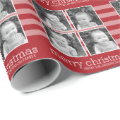 モダンクリスマス – 単赤と白に ラッピングペーパー (ロールコーナー)