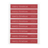 モダンクリスマス – 単赤と白に ラップアラウンドラベル (シート)