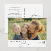 モダンクリスマス、家族の写真、ああ、そうメリー ポストカード (正面/裏面)