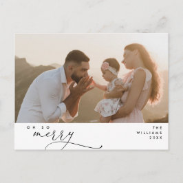 モダンクリスマス、家族の写真、ああ、そうメリー ポストカード