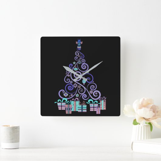 ****モダンクリスマス****時計 スクエア壁時計 (ホーム)