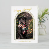 モダンクリスマス | 5フォトアーチフレーム 箔シーズンカード (立ち正面)