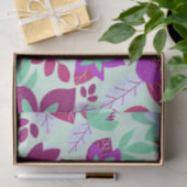 モダンクリスマスBurgundyミントフローラ 薄葉紙 (ギフト)