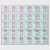 モダンクリスマスLlamaのString Lights名 ラッピングペーパー (フラット)