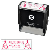 モダンクリスマスREDツリーホリデー差出人住所 セルフインキングスタンプ (インサイチュ)