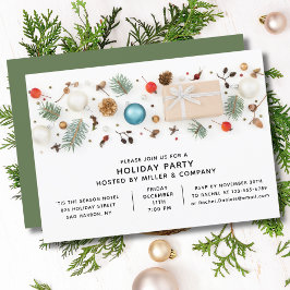 モダンクリス企業のマスパーティーミニマリストシック 招待状