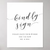 モダンクリフ結婚ィーのゲストブックフレンドリー署名 ポスター (正面)