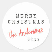 モダンクリミニマルスマスヴィンテージインディ ラウンドシール (正面)