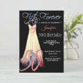 モダンクリームブラックデジタルアート50th 招待状 (スタンド正面)