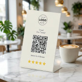 モダンクリームベーカリーのレビュー依頼QRコード 台座サイン