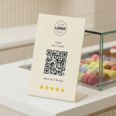 モダンクリームベーカリーのレビュー依頼QRコード 台座サイン