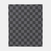 モダンクロアチアの黒灰色チェック柄 フリースブランケット (正面)