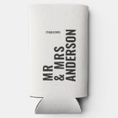 モダンクロミニマルはっきりしたシンプル結婚ク スリム缶クーラー (裏面)