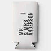 モダンクロミニマルはっきりしたシンプル結婚ク スリム缶クーラー (正面)