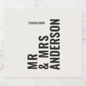 モダンクロミニマルはっきりしたシンプル結婚ク ビールラベル (シングルラベル)