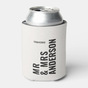 モダンクロミニマルはっきりしたシンプル結婚ク 缶クーラー