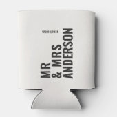 モダンクロミニマルはっきりしたシンプル結婚ク 缶クーラー (裏面)