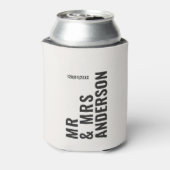 モダンクロミニマルはっきりしたシンプル結婚ク 缶クーラー (缶裏面)
