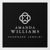 モダンクローバー ロゴ ラグジュアリー ブティック ブラック ウィンドウサイン (シート)