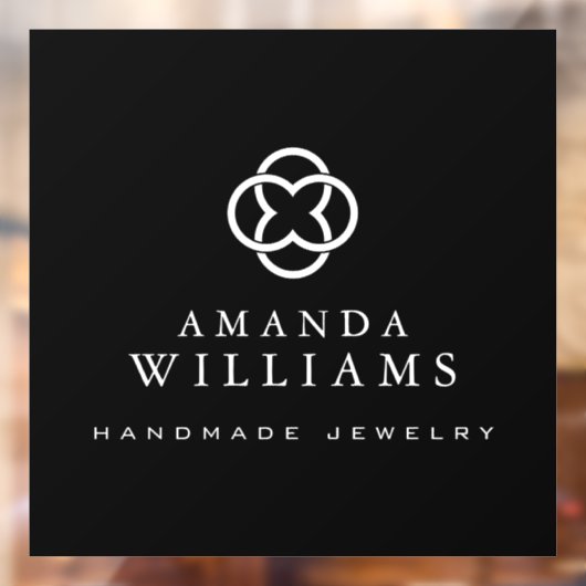 モダンクローバー ロゴ ラグジュアリー ブティック ブラック ウィンドウサイン (シート2)