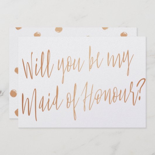 モダンクーパー「私のメイド・オブ・オーナー(花嫁付き添い人)か」 招待状 (正面/裏面)