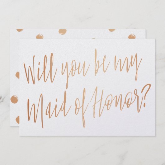 モダンクーパー「私のメイド・オブ・オーナー(花嫁付き添い人)か」 招待状 (正面/裏面)
