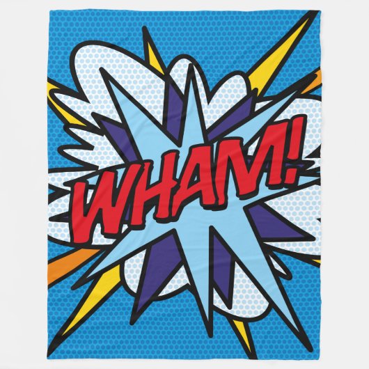 モダンクールおもしろい漫画本WHAM フリースブランケット (正面)