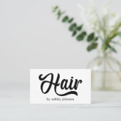 モダンクールはっきりした白黒ヘアサロン 名刺 (スタンド正面)