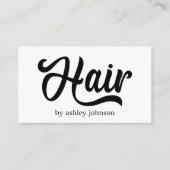 モダンクールはっきりした白黒ヘアサロン 名刺 (正面)