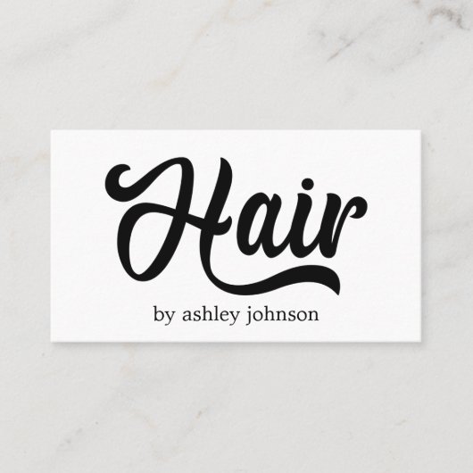 モダンクールはっきりした白黒ヘアサロン 名刺 (正面)