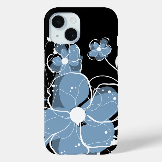 モダンクールガーリー青と白 Case-Mate iPhoneケース (裏面)