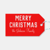 モダンクールクラシッククリスマス ギフトタグ (正面(横))