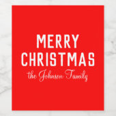 モダンクールクラシッククリスマス ワインラベル (シングルラベル)