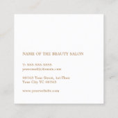 モダンクールシンプル金ゴールドフェイク美容師 スクエア名刺 (裏面)