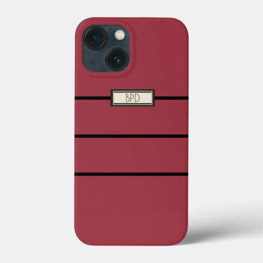 モダンクールスタイリッシュMonogramモノグラムの Red Cute Case-Mate iPhoneケース (裏面)