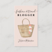 モダンクールバッグスクリプト·ファッション·ブロガーのピンク 名刺 (正面)