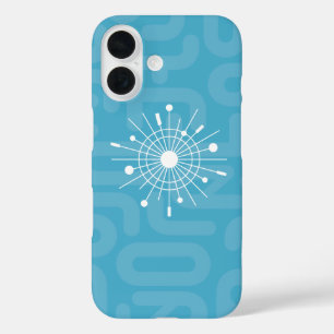 モダンクールユール（キリスト降誕祭）アトミックSnowflake Christmas iPhone 16ケース
