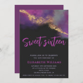 モダンクール抽象芸術アルコール金ゴールドスクリプト 招待状 (正面/裏面)