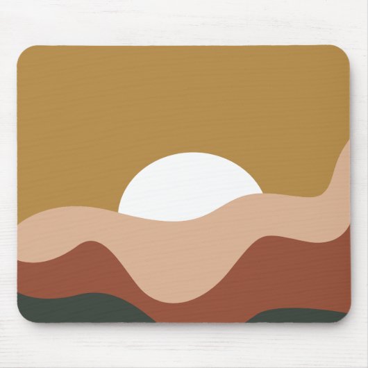 モダンクール抽象芸術ブルゴーニュと茶色の抽象芸術 マウスパッド (正面)