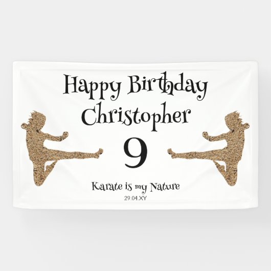 モダンクール武術アーツ空手子供の誕生日 横断幕 (横)