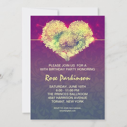 モダンクール誕生日 招待状 (正面)