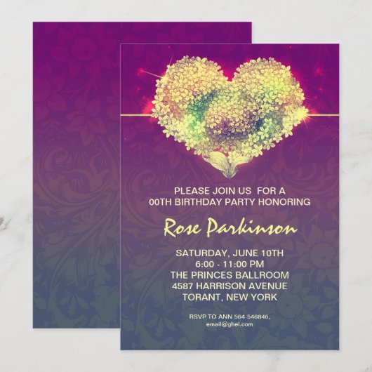 モダンクール誕生日 招待状 (正面/裏面)