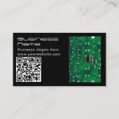 モダンクール金ゴールドの緑の回路コンピュータの修復 名刺 (裏面)