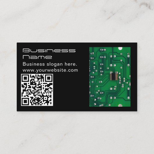 モダンクール金ゴールドの緑の回路コンピュータの修復 名刺 (裏面)