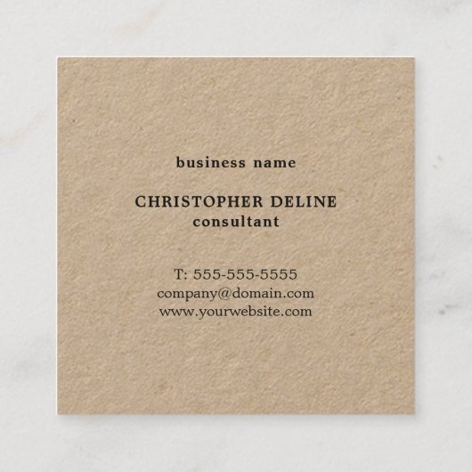 モダンクール クラフト紙 グレーホワイト幾何学模様 スクエア名刺 (裏面)