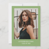 モダングエレガントリーンボウ写真卒業パーティー 招待状 (裏面)