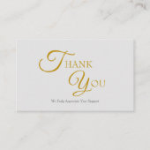 モダングエレガントレイと金ゴールドサンキューカード 名刺 (正面)