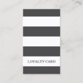 モダングエレガントレー白ストライプ美しい ロイヤリティカード (正面)